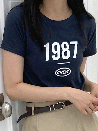 [국내/면]크루 반크롭 코튼 반팔 티셔츠(44-66)
